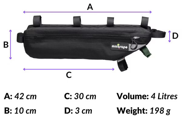 Sacoche de Cadre Miss Grape Internode 4 Waterproof 4L Noir